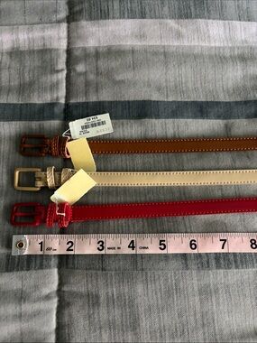 Bundle of 3 J Crew Patent Leather Slim Belts size S